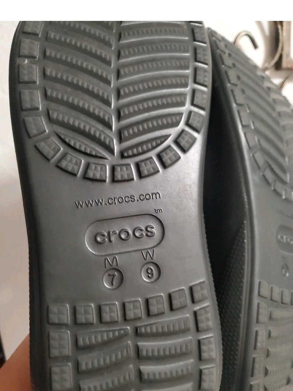 CROCS Womens  Black Two-Strap Sandals